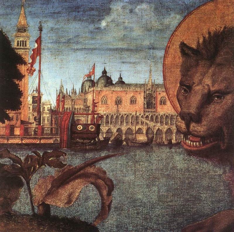 CARPACCIO, Vittore The Lion of St Mark (detail) china oil painting image